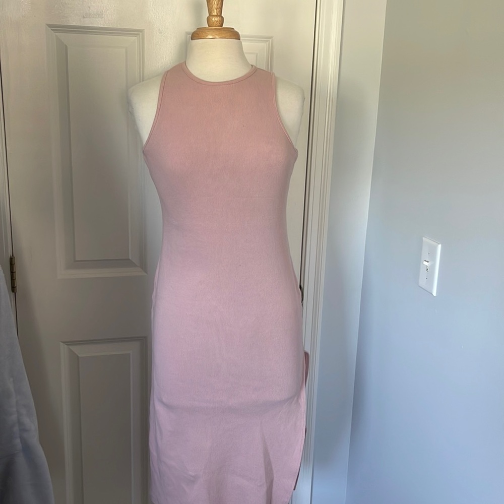 White fox Pink midi dress (worn once)